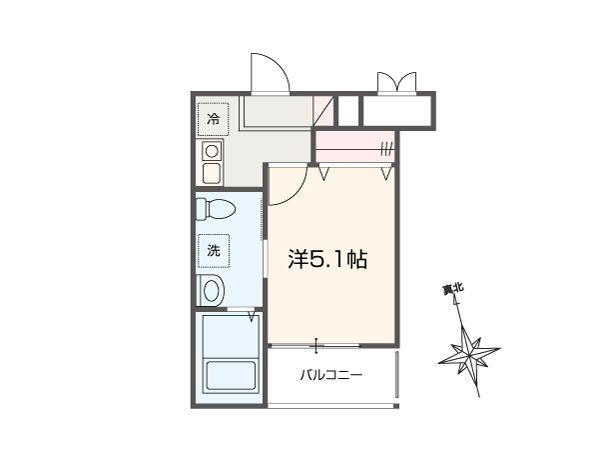 MELLAS川口(1K/2階)の間取り写真