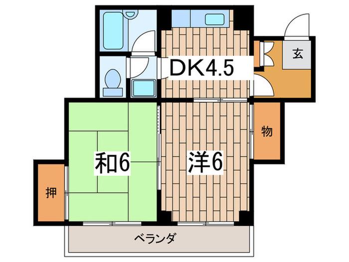 平和台コーポラス(2DK/2階)の間取り写真