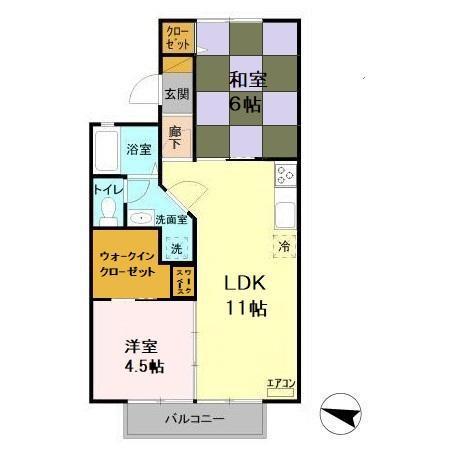 ラフォーレシャンテ(2LDK/1階)の間取り写真