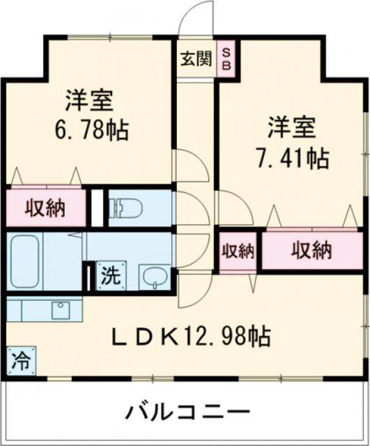 モア ルミーネ(2LDK/3階)の間取り写真