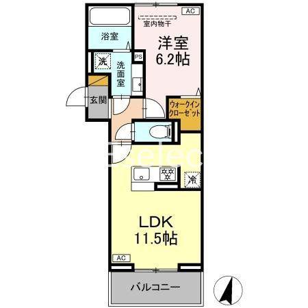 アリエッタ(1LDK/3階)の間取り写真