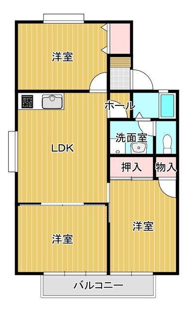 セジュール水城(3LDK/2階)の間取り写真
