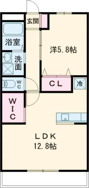 ベルヴェールII(1LDK/2階)の間取り写真