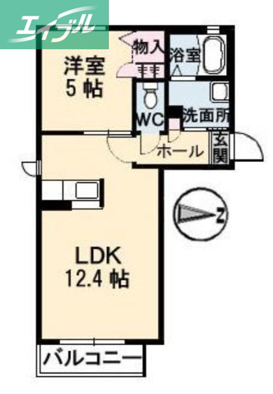 ハピー ハイツ(1LDK/1階)の間取り写真