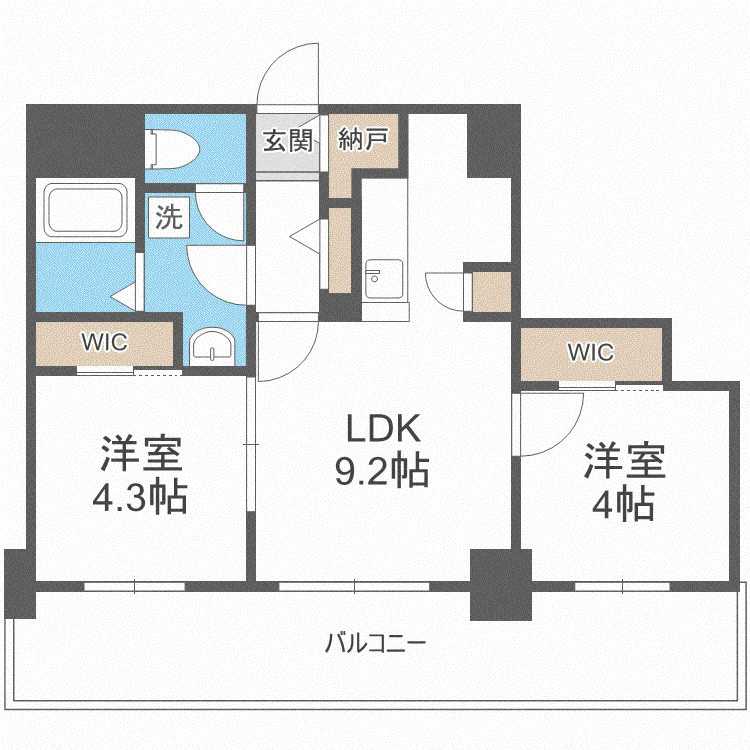 F013(2LDK/2階)の間取り写真