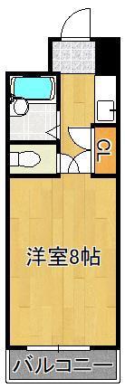 リバーサイド中津口(ワンルーム/3階)の間取り写真