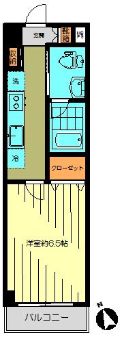 HANED ASEIKO MANSION(1K/2階)の間取り写真