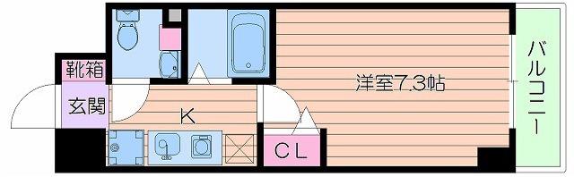 エイチ・ツー・オー東住吉I番館(1K/6階)の間取り写真