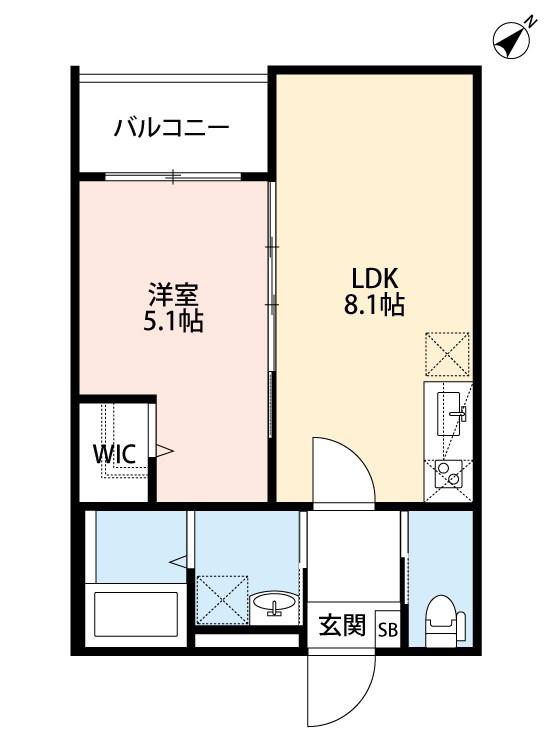 シーポート(1LDK/1階)の間取り写真