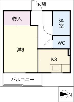 タウニーさかえ(1K/1階)の間取り写真