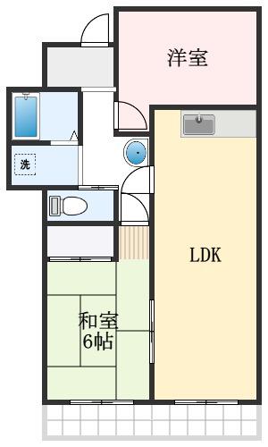 北条黒田マンション(2LDK/2階)の間取り写真