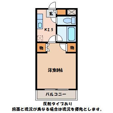 アビタシオン穂高(1K/2階)の間取り写真
