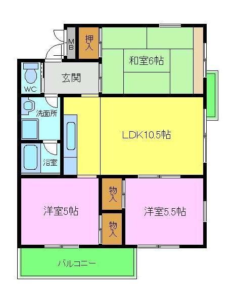 ステーション小谷(3LDK/1階)の間取り写真