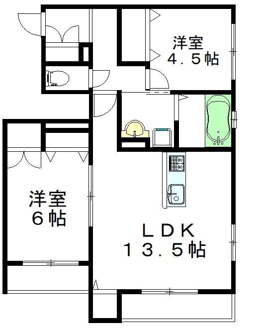 ヘーベルメゾン阿佐ヶ谷(2LDK/2階)の間取り写真