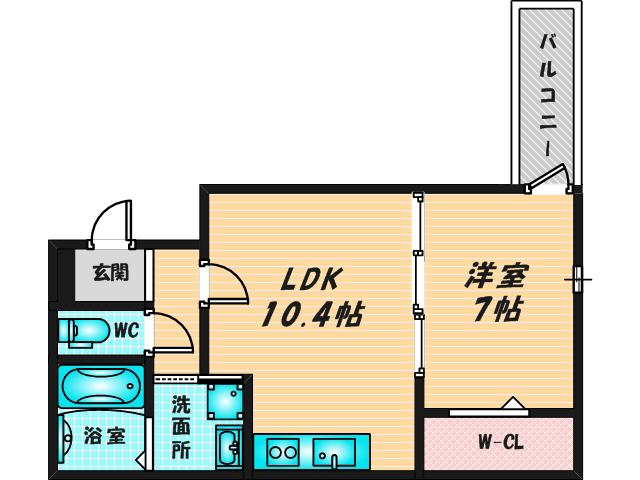 STスクエア徳庵(1LDK/2階)の間取り写真