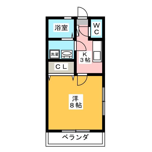 カルムメゾンS(1K/2階)の間取り写真