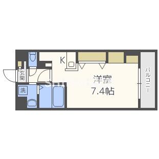 ベルエアー(1K/6階)の間取り写真