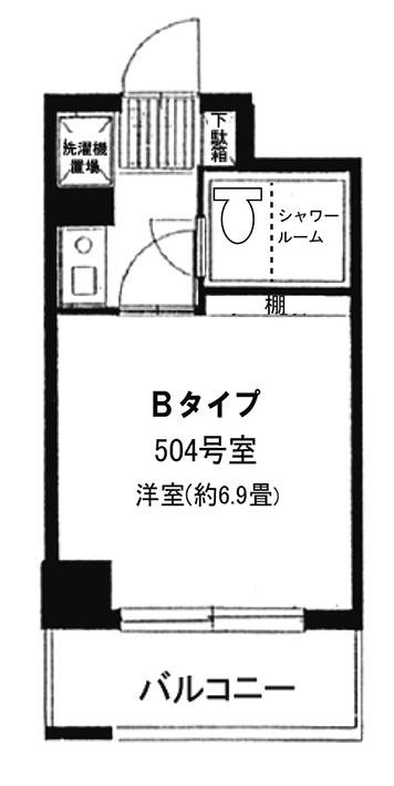 リバーサイドバレル(1K/5階)の間取り写真