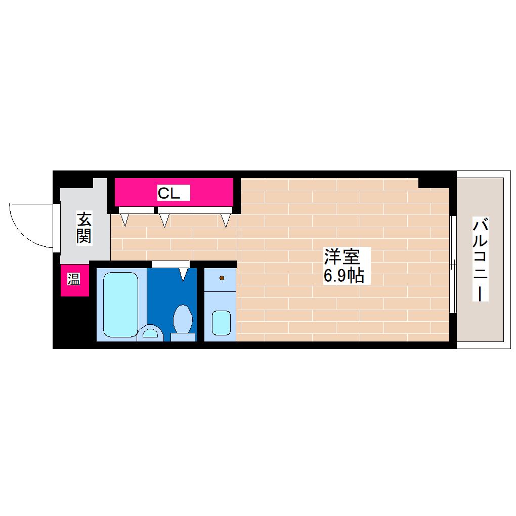 フラッツ加美西(ワンルーム/4階)の間取り写真