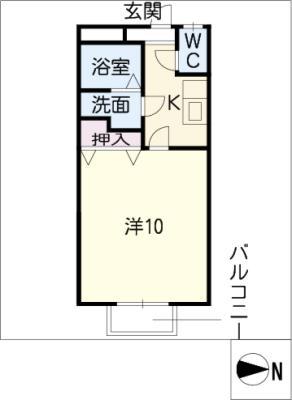 窪田コーポ神戸(1K/1階)の間取り写真
