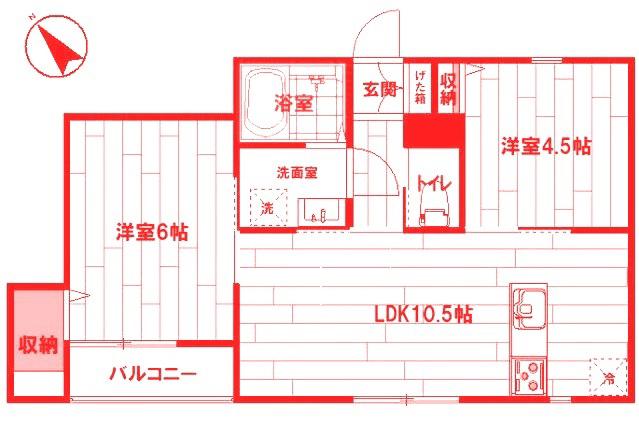 SUN PARK 悠 -サンパークユウ-(2LDK/1階)の間取り写真