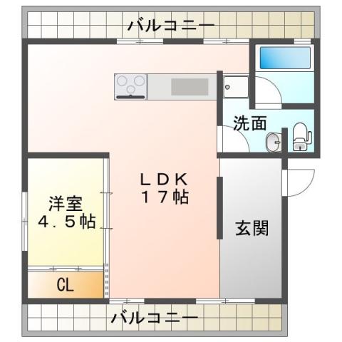 サントピア佐鳴台B棟(1LDK/1階)の間取り写真