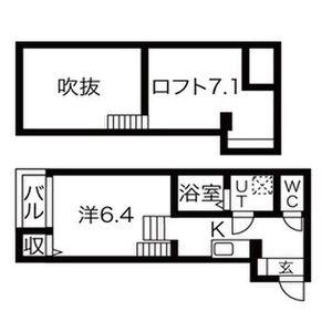 STELLA星宮(1K/2階)の間取り写真