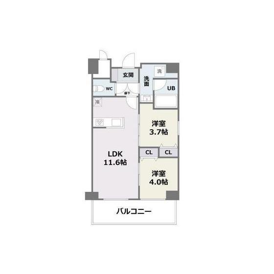 エフパルク高宮II(2LDK/2階)の間取り写真
