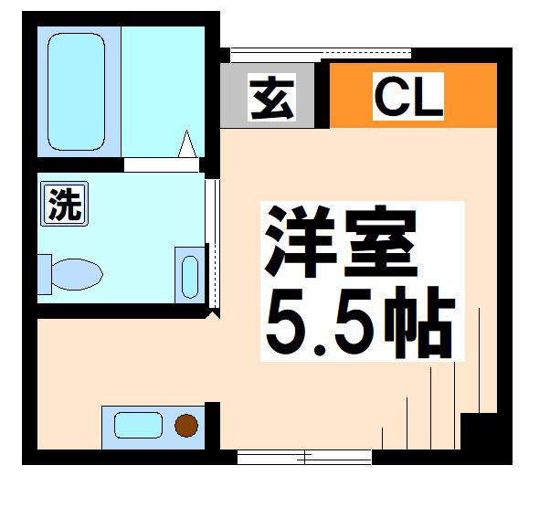 京王線 調布駅 徒歩7分 2階建 築2年(ワンルーム/1階)の間取り写真