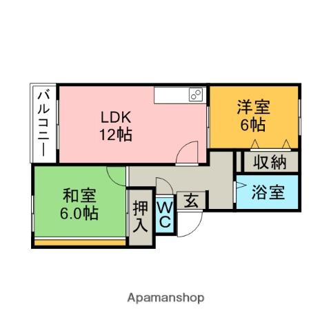 トリヴァンFUJII(2LDK/2階)の間取り写真