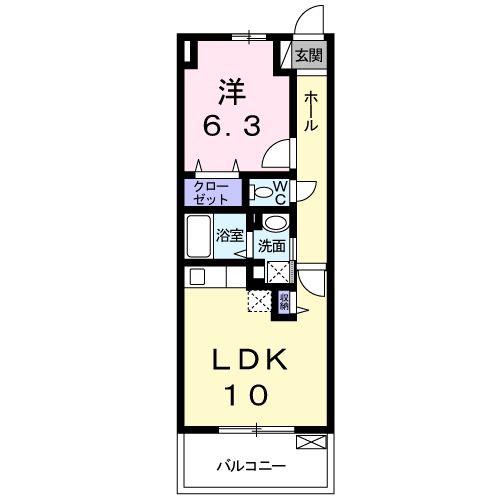 アルディエンテ Y&J II(1LDK/4階)の間取り写真