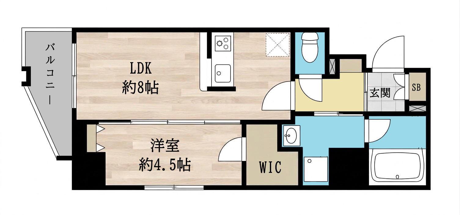 THE HUB MIYAKOJIMA(1LDK/4階)の間取り写真