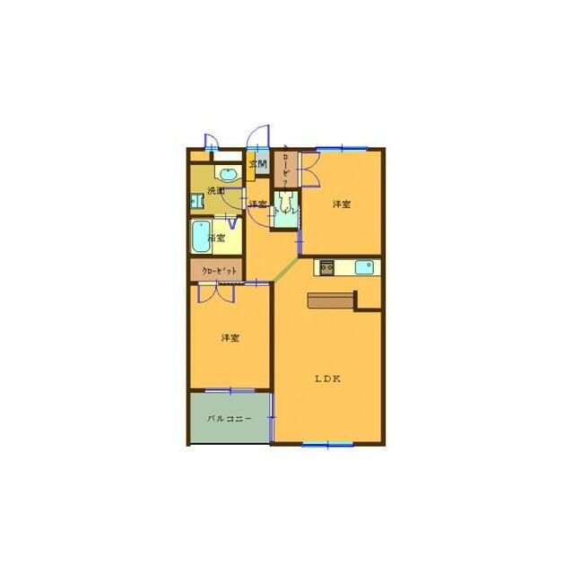 プラザ本牧元町(2LDK/4階)の間取り写真