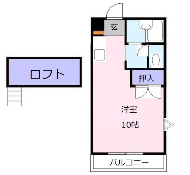 ヴィラ ルミエール(ワンルーム/2階)の間取り写真