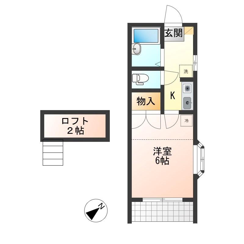 宇都宮第8レジデンス(1K/1階)の間取り写真