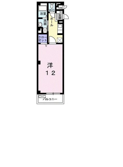ブリリアント アコーポリッシュ(1K/3階)の間取り写真