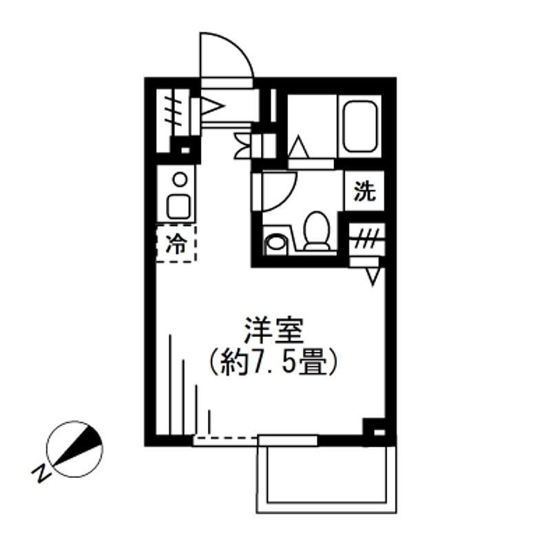 L-FLATS SOSHIGAYA-OKURA(ワンルーム/2階)の間取り写真