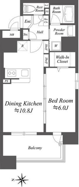 VIEW TERRACE(1LDK/5階)の間取り写真