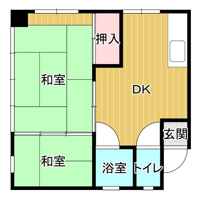 堀田ビル(2DK/3階)の間取り写真