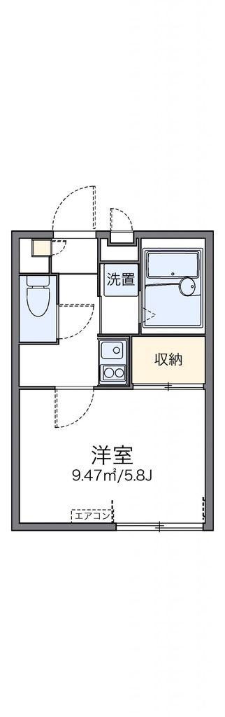 レオパレス小日向(1K/1階)の間取り写真