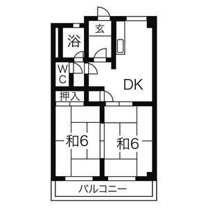 メゾン横須賀(2DK/2階)の間取り写真
