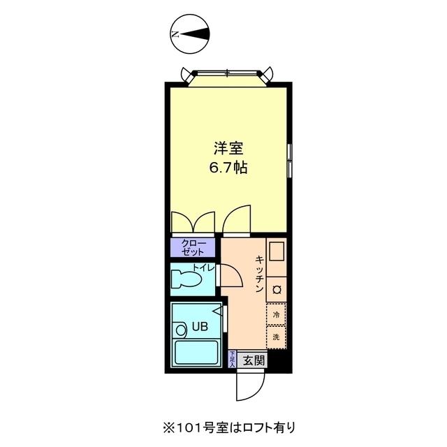 信開セルーラ赤祖父(1K/1階)の間取り写真