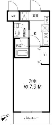 ルート相模が丘(1K/3階)の間取り写真