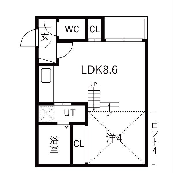 エンジェルケープ(1LDK/1階)の間取り写真