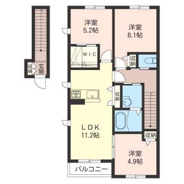 フルール(3LDK/2階)の間取り写真