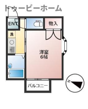ヴィラパルステージI(1K/2階)の間取り写真