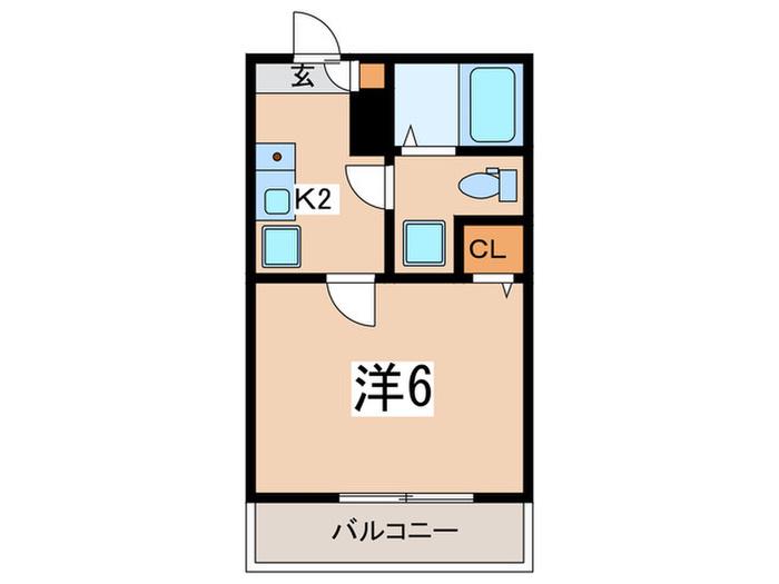 MELDIA中野島(1K/3階)の間取り写真