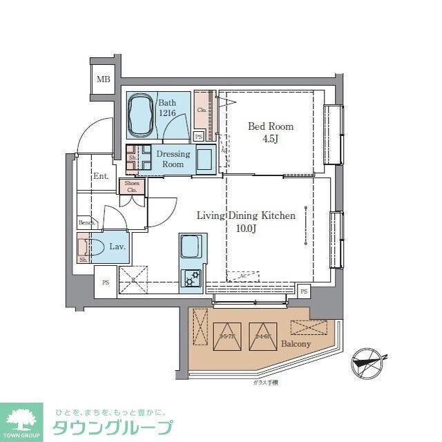 LUXENAPAWS藤沢(1LDK/2階)の間取り写真