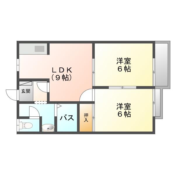 ファミールタカギA(2LDK/2階)の間取り写真
