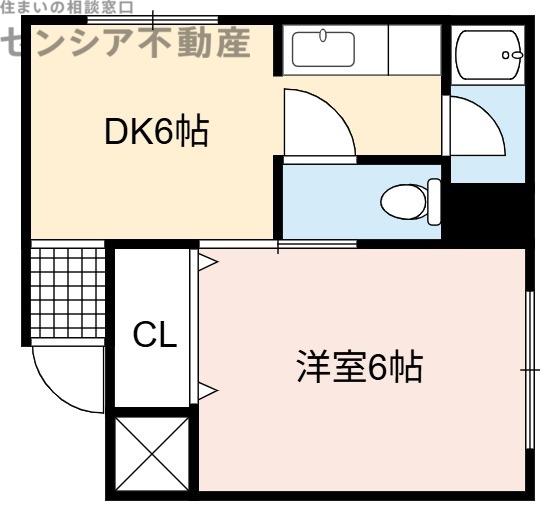シュウケンビル(1LDK/3階)の間取り写真